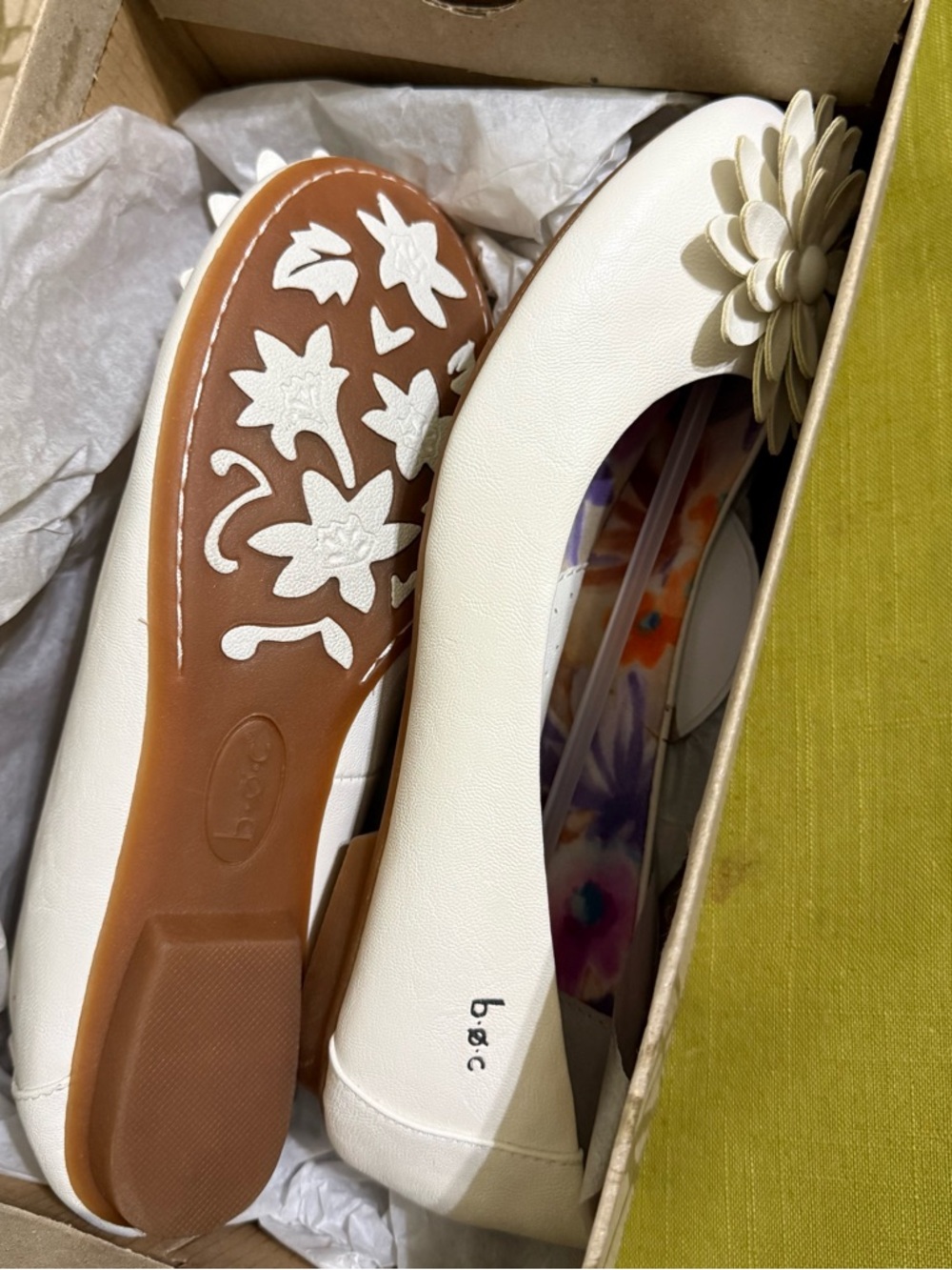 b.o.c. Cream Floral Applique Ballet Flats - Picture 14 of 16